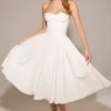 Samaria Weißes Midi-Korsetts-Kleid Samaria Weißes Midi-Korsetts-Kleid