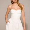 Samaria Weißes Midi-Korsetts-Kleid Samaria Weißes Midi-Korsetts-Kleid