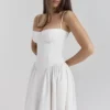 Samaria Weißes Midi-Korsetts-Kleid Samaria Weißes Midi-Korsetts-Kleid