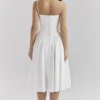 Samaria Weißes Midi-Korsetts-Kleid Samaria Weißes Midi-Korsetts-Kleid