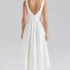 Samia – Weißes Midi-Sommerkleid aus Stretch-Baumwolle Samia – Weißes Midi-Sommerkleid aus Stretch-Baumwolle