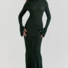 Sancha Maxikleid aus Strick in Waldgrün Sancha Maxikleid aus Strick in Waldgrün