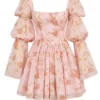 Sancia Mini-Kleid im englischen Vintage-Stil mit Rosenprint und Puffärmeln Sancia Mini-Kleid im englischen Vintage-Stil mit Rosenprint und Puffärmeln
