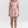 Sancia Mini-Kleid im englischen Vintage-Stil mit Rosenprint und Puffärmeln Sancia Mini-Kleid im englischen Vintage-Stil mit Rosenprint und Puffärmeln