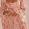 Sancia Mini-Kleid im englischen Vintage-Stil mit Rosenprint und Puffärmeln Sancia Mini-Kleid im englischen Vintage-Stil mit Rosenprint und Puffärmeln