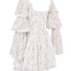 Sancia Weißes Mini-Kleid mit Puffärmeln und Posy-Print Sancia Weißes Mini-Kleid mit Puffärmeln und Posy-Print