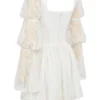 Sancia Weißes Minikleid mit Puffärmeln aus Spitze Sancia Weißes Minikleid mit Puffärmeln aus Spitze