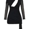 Santa Black Glitter Cutout Mini Kleid Santa Black Glitter Cutout Mini Kleid