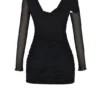 Santa Black Glitter Cutout Mini Kleid Santa Black Glitter Cutout Mini Kleid