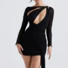 Santa Black Glitter Cutout Mini Kleid Santa Black Glitter Cutout Mini Kleid