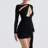 Santa Black Glitter Cutout Mini Kleid Santa Black Glitter Cutout Mini Kleid