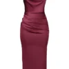 Santana Berry Satin-Midi-Kleid ohne Träger Santana Berry Satin-Midi-Kleid ohne Träger