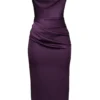 Santana Grape Satin-Midi-Kleid ohne Träger Santana Grape Satin-Midi-Kleid ohne Träger