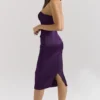 Santana Grape Satin-Midi-Kleid ohne Träger Santana Grape Satin-Midi-Kleid ohne Träger