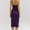 Santana Grape Satin-Midi-Kleid ohne Träger Santana Grape Satin-Midi-Kleid ohne Träger
