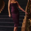 Santana Grape Satin-Midi-Kleid ohne Träger Santana Grape Satin-Midi-Kleid ohne Träger