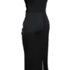 Santana Schwarzes, trägerloses Midikleid aus Satin Santana Schwarzes, trägerloses Midikleid aus Satin