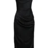 Santana Schwarzes, trägerloses Midikleid aus Satin Santana Schwarzes, trägerloses Midikleid aus Satin