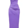 Santana – violettes, trägerloses Midi-Korsetts-Kleid aus Satin Santana – violettes, trägerloses Midi-Korsetts-Kleid aus Satin
