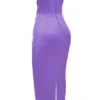 Santana – violettes, trägerloses Midi-Korsetts-Kleid aus Satin Santana – violettes, trägerloses Midi-Korsetts-Kleid aus Satin