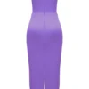 Santana – violettes, trägerloses Midi-Korsetts-Kleid aus Satin Santana – violettes, trägerloses Midi-Korsetts-Kleid aus Satin