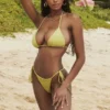 Santorini Bikinis mit Olivgrünen Unterteilen mit seitlichen Bändern Santorini Bikinis mit Olivgrünen Unterteilen mit seitlichen Bändern