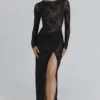 Sapphira – Asymmetrisches Maxikleid aus schwarzer Spitze – Limited Edition Sapphira – Asymmetrisches Maxikleid aus schwarzer Spitze – Limited Edition