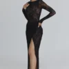 Sapphira – Asymmetrisches Maxikleid aus schwarzer Spitze – Limited Edition Sapphira – Asymmetrisches Maxikleid aus schwarzer Spitze – Limited Edition