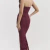 Sapphire Weinrot gerafftes Maxikleid Sapphire Weinrot gerafftes Maxikleid