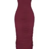 Sapphire Weinrot gerafftes Maxikleid Sapphire Weinrot gerafftes Maxikleid