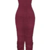Sapphire Weinrot gerafftes Maxikleid Sapphire Weinrot gerafftes Maxikleid