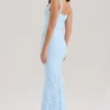 Sarai – Blaues Godet-Maxikleid aus Spitze Sarai – Blaues Godet-Maxikleid aus Spitze