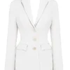 Sariah Elfenbein Konturierter Blazer
