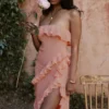 Sarina Apricot Rüschen-Maxikleid Sarina Apricot Rüschen-Maxikleid