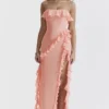 Sarina Apricot Rüschen-Maxikleid Sarina Apricot Rüschen-Maxikleid