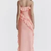 Sarina Apricot Rüschen-Maxikleid Sarina Apricot Rüschen-Maxikleid