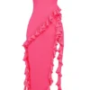 Sarina Fuchsia Rüschen-Maxikleid Sarina Fuchsia Rüschen-Maxikleid
