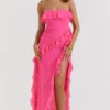 Sarina Fuchsia Rüschen-Maxikleid Sarina Fuchsia Rüschen-Maxikleid