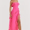 Sarina Fuchsia Rüschen-Maxikleid Sarina Fuchsia Rüschen-Maxikleid