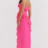 Sarina Fuchsia Rüschen-Maxikleid Sarina Fuchsia Rüschen-Maxikleid