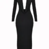 Saskia Schwarzes drapiertes Maxikleid Saskia Schwarzes drapiertes Maxikleid