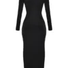 Saskia Schwarzes drapiertes Maxikleid Saskia Schwarzes drapiertes Maxikleid