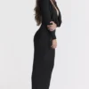 Saskia Schwarzes drapiertes Maxikleid Saskia Schwarzes drapiertes Maxikleid