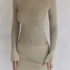 Savannah Taupe Langarm-Strick-Oberteil Savannah Taupe Langarm-Strick-Oberteil