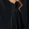 Schwarzes, trägerloses Midi-Kleid „Lady“ Schwarzes, trägerloses Midi-Kleid „Lady“