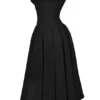 Schwarzes, trägerloses Midi-Kleid „Lady“ Schwarzes, trägerloses Midi-Kleid „Lady“