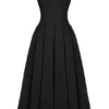 Schwarzes, trägerloses Midi-Kleid „Lady“ Schwarzes, trägerloses Midi-Kleid „Lady“