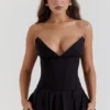 Schwarzes, trägerloses Midi-Kleid „Lady“ Schwarzes, trägerloses Midi-Kleid „Lady“