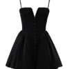 Selina – Mini-Kleid aus schwarzem Samt und Tüll Selina – Mini-Kleid aus schwarzem Samt und Tüll