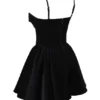 Selina – Mini-Kleid aus schwarzem Samt und Tüll Selina – Mini-Kleid aus schwarzem Samt und Tüll